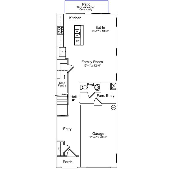 2D floor plan layout of this home in Georgias Landing, Raleigh, NC (Image 5).