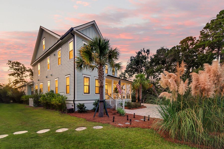 Front exterior of a new home in , Mount Pleasant, SC, highlighting curb appeal (Image 1). Front exterior of a new home in , Mount Pleasant, SC, highlighting curb appeal (Image 1).