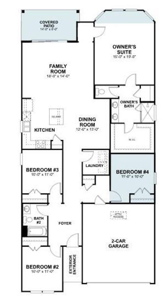 2D floor plan layout of this home in Cedar Brook, Leander, TX (Image 4).