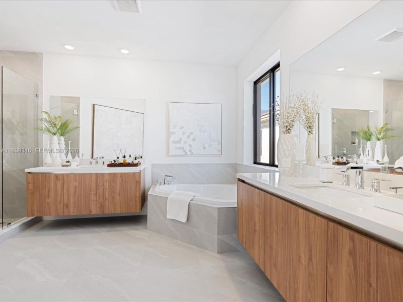 Furnished interior view inside a new home in , Miami (Image 55).