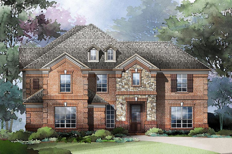 Representative exterior photo of a completed home built from the Grand Whitehall by Grand Homes in Grand Oaks, Celina, TX (Image 28).