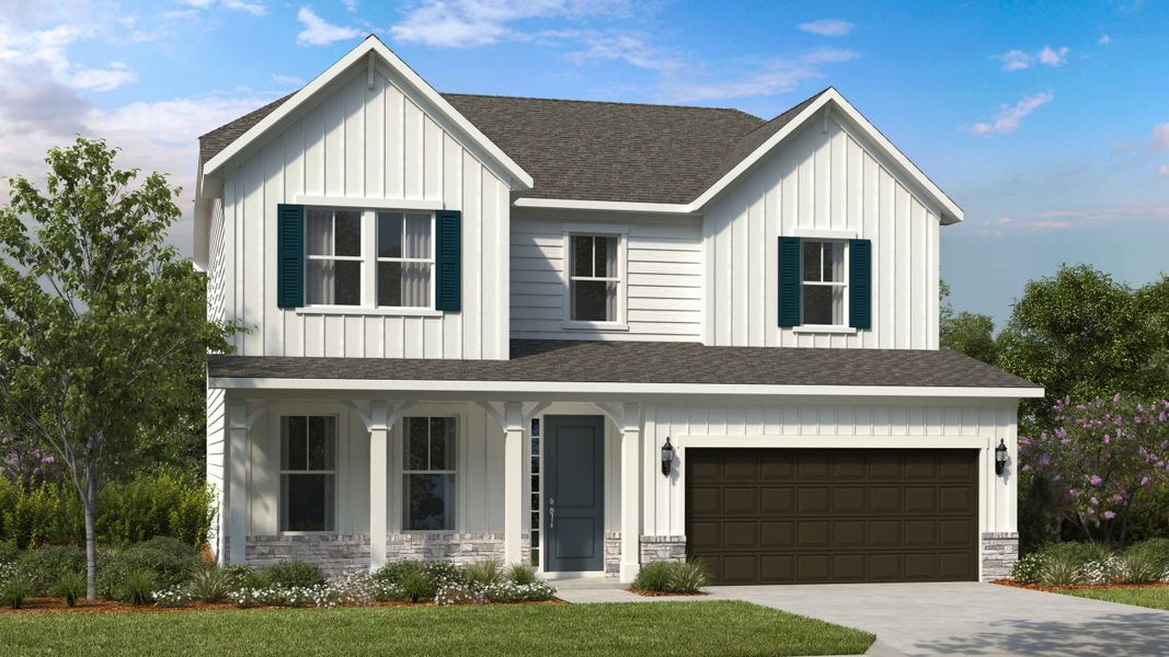 Representative exterior photo of a completed home built from the Madison Signature by Taylor Morrison in The Coves on Lake Wylie, Charlotte, NC (Image 23).