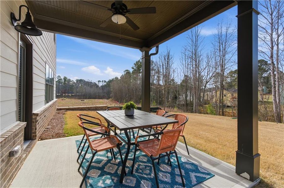 Exterior details and patio area of a home in Meadow Pines, Dallas (Image 29).
