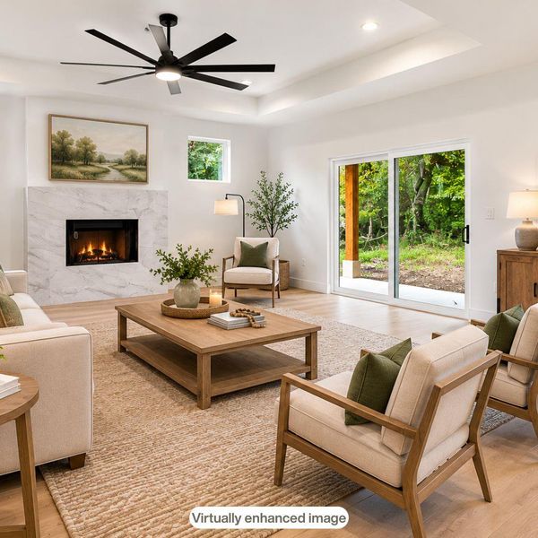 Virtually staged living area