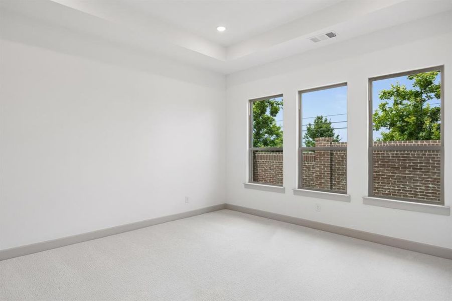 Located at the rear of the home for additional privacy, this owner's suite was designed for rest and relaxation. Located at the rear of the home for additional privacy, this owner's suite was designed for rest and relaxation.