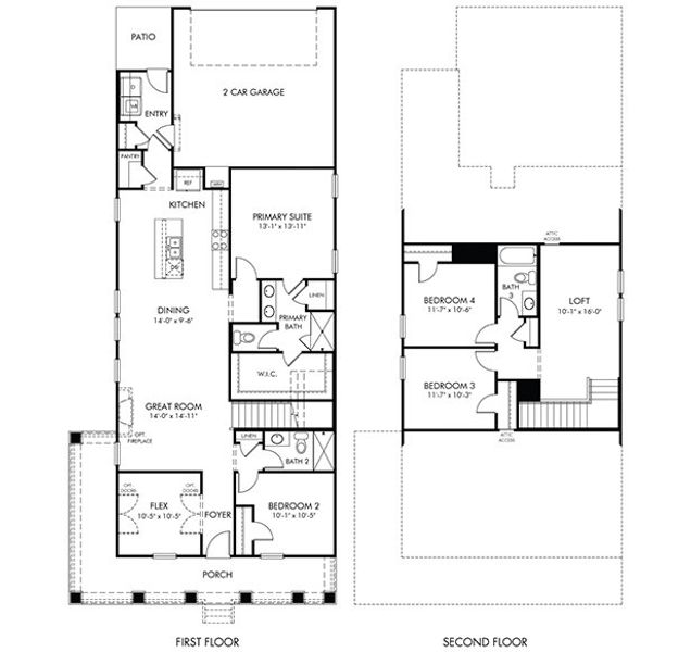 2D floor plan layout for the Mackenzie by Meritage Homes in Benders Cove - Premier Series, Mount Juliet, TN (Image 3). 2D floor plan layout for the Mackenzie by Meritage Homes in Benders Cove - Premier Series, Mount Juliet, TN (Image 3).