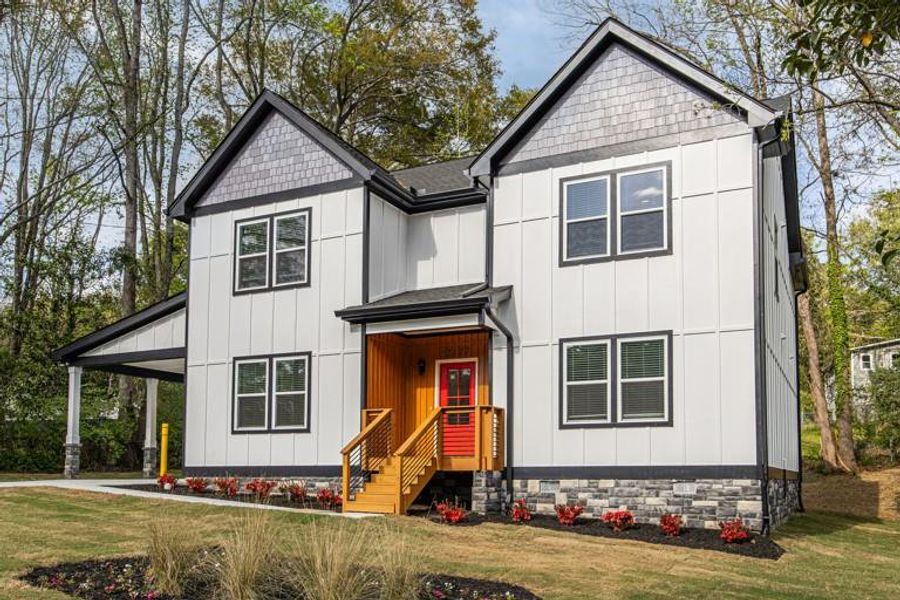 Front exterior of a new home in , Atlanta, GA, highlighting curb appeal (Image 2). Front exterior of a new home in , Atlanta, GA, highlighting curb appeal (Image 2).
