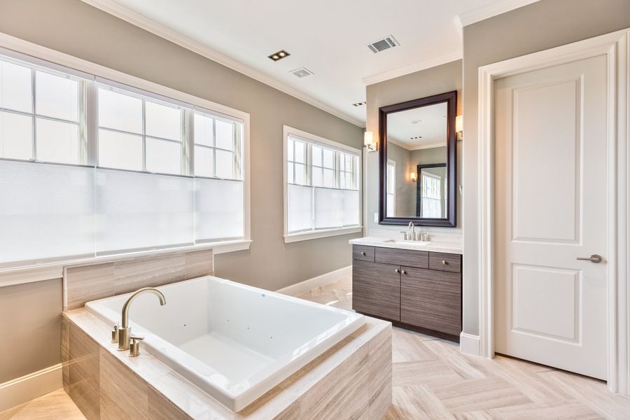 Furnished interior view inside a new home in Austin Modern Lofts at Mueller, Austin (Image 15).