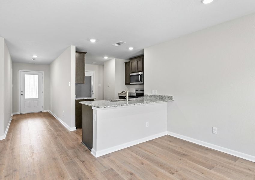 The chef-ready kitchen has upgraded fixtures and features that make the cooking and cleaning experience easier than ever. The chef-ready kitchen has upgraded fixtures and features that make the cooking and cleaning experience easier than ever.