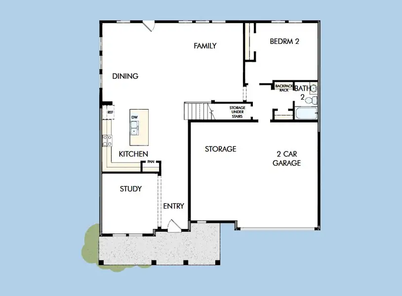 2D floor plan layout for the The Newell by David Weekley Homes in Whitley Preserve – Enclave Collection, Mint Hill, NC (Image 4).
