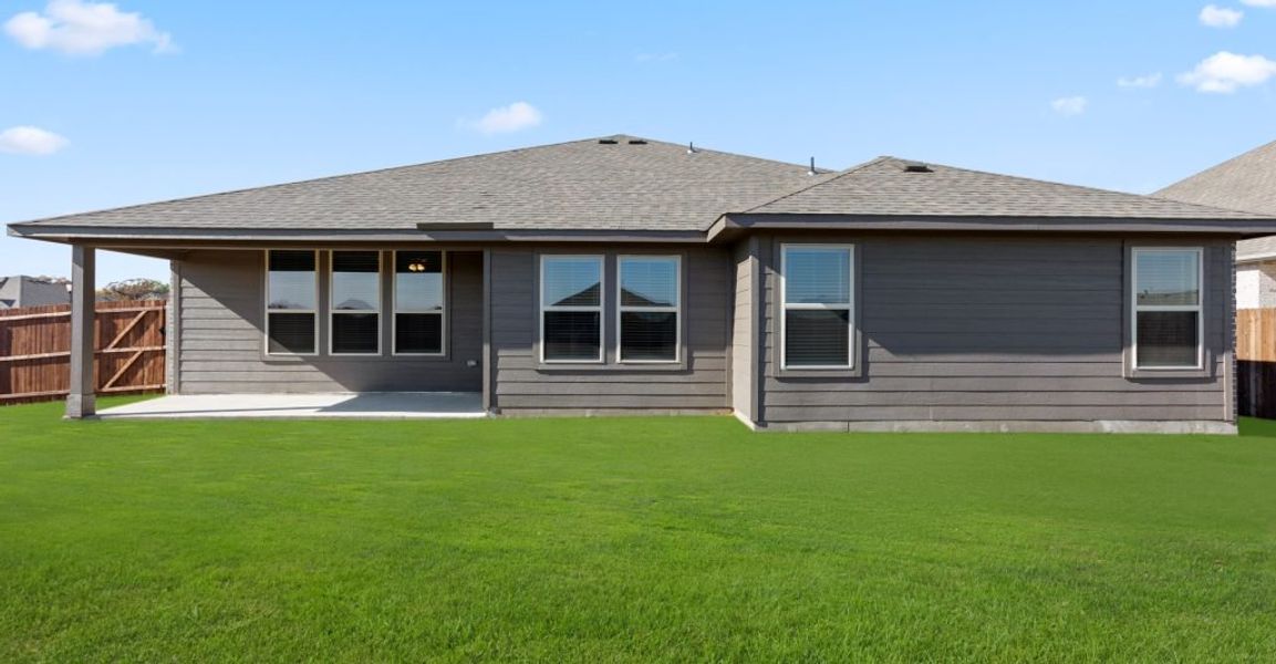 Representative exterior photo of a completed home built from the Hampton II by Impression Homes in Stone Eagle, Azle, TX (Image 24). Representative exterior photo of a completed home built from the Hampton II by Impression Homes in Stone Eagle, Azle, TX (Image 24).