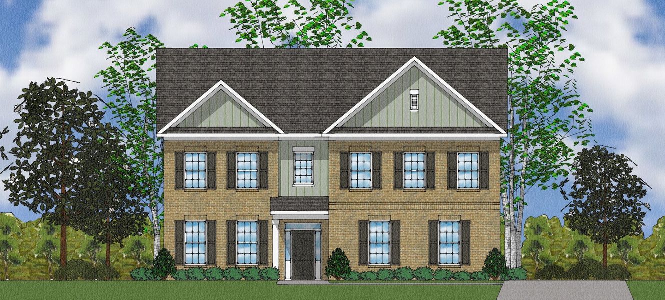 Representative exterior photo of a completed home built from the Cushing II - Elite Collection by Mungo Homes in Suter Estates, Easley, SC (Image 11).