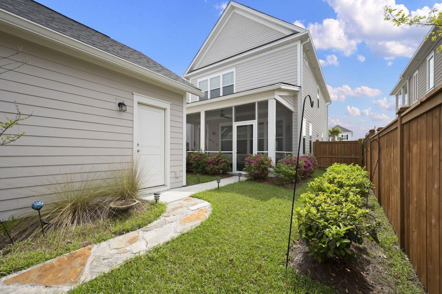 Exterior details and patio area of a home in Midtown at Nexton, Summerville (Image 26).
