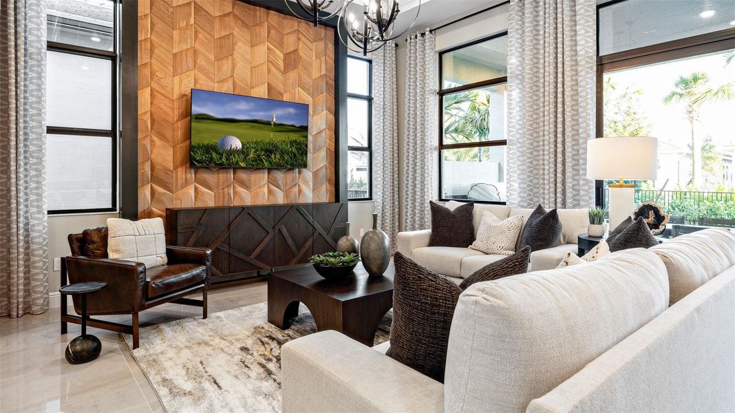 Furnished interior view inside a new home in Cresswind Palm Beach at Westlake, Westlake (Image 17).