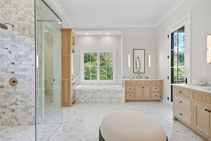 Furnished interior view inside a new home in Crossroads, Alpharetta (Image 46).