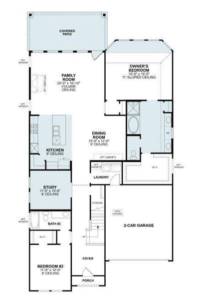 2D floor plan layout of this home in Lilyana, Celina, TX (Image 3).