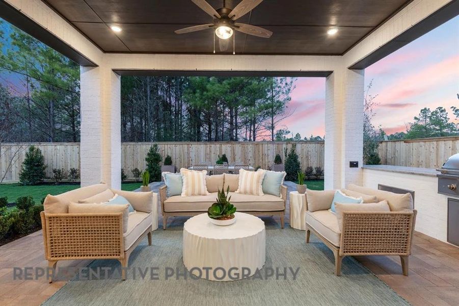 Exterior details and patio area of a home in Landmark, Denton (Image 2).