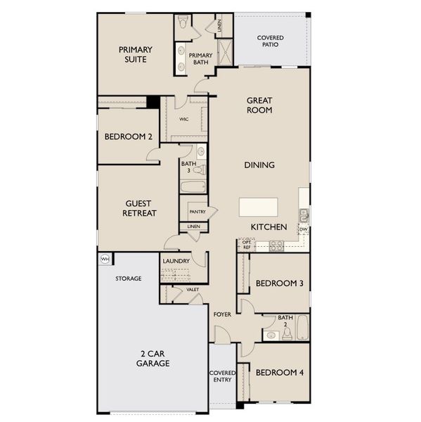 2D floor plan layout for the Lavender by Ashton Woods in Visara, Surprise, AZ (Image 4).