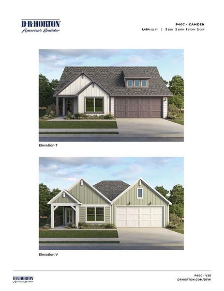 Exterior rendering of this home design in Windrose, Pilot Point, TX (Image 1). Exterior rendering of this home design in Windrose, Pilot Point, TX (Image 1).