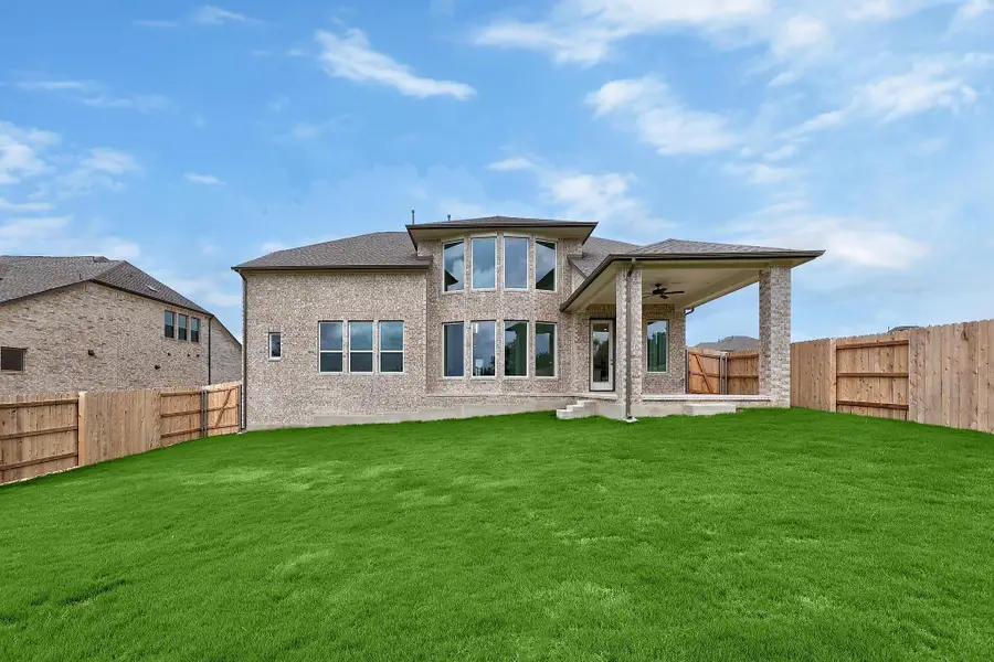 Exterior details and patio area of a home in Lakeside at Tessera - 60', Lago Vista (Image 3).