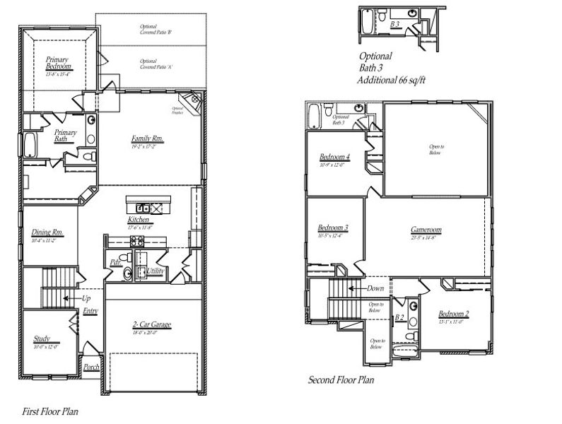 2D floor plan layout of this home in Creekwood Crossing, Spring, TX (Image 4). 2D floor plan layout of this home in Creekwood Crossing, Spring, TX (Image 4).