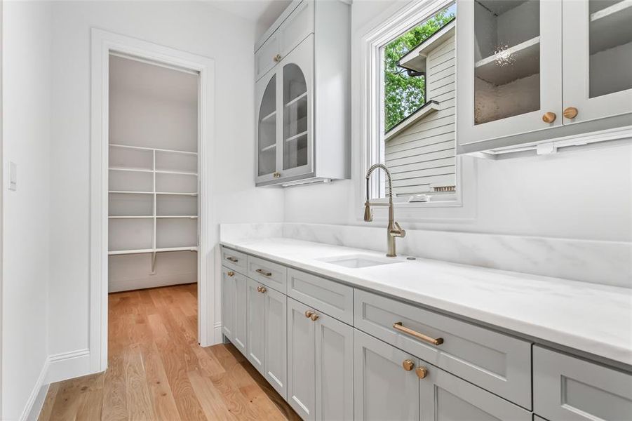 Custom cabinetry and shelving, spacious and eye catching