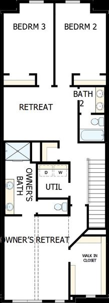 2D floor plan layout of this home in Hillside at Las Colinas, Irving, TX (Image 3).