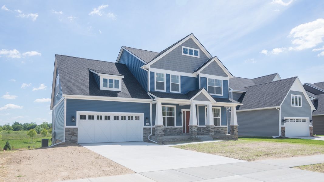 Representative exterior photo of a completed home built from the The Briarhaven III by Norfolk Homes in Coronado Estates, Jackson, MI (Image 29).