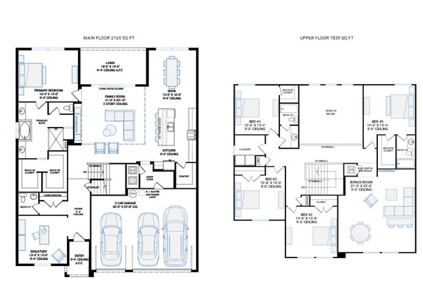 2D floor plan layout for the Seneca by Cardel Homes in Fieldstone, Plant City, FL (Image 7).