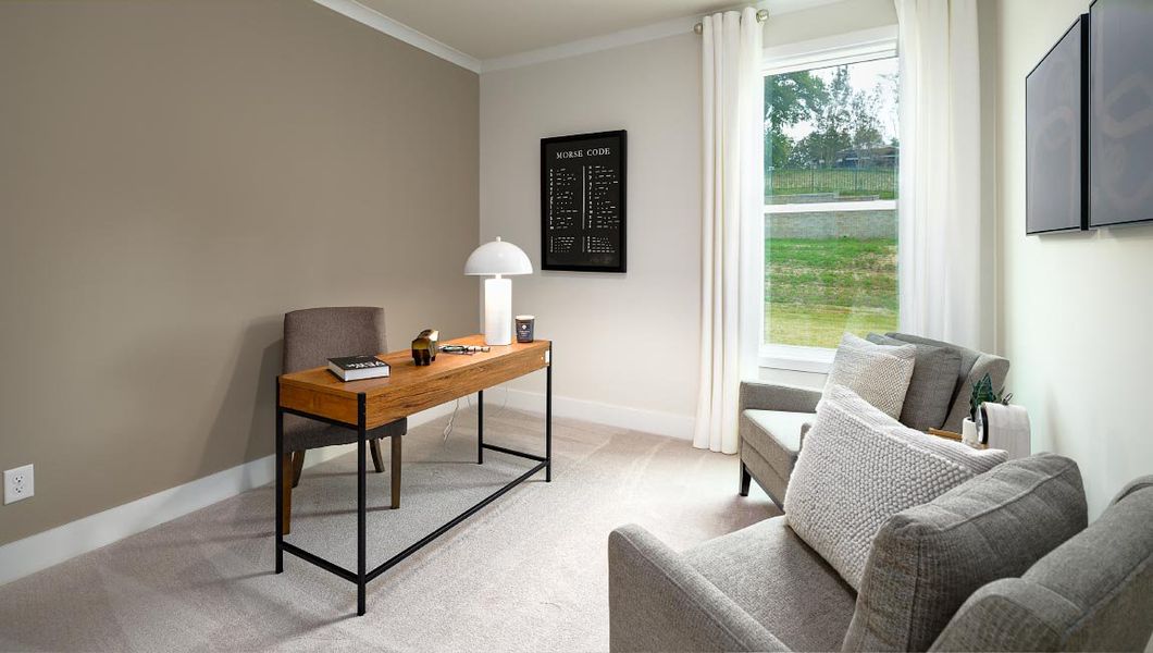 Furnished interior view inside a new home in Sanctuary at Southgate, Indian Trail (Image 34). Furnished interior view inside a new home in Sanctuary at Southgate, Indian Trail (Image 34).