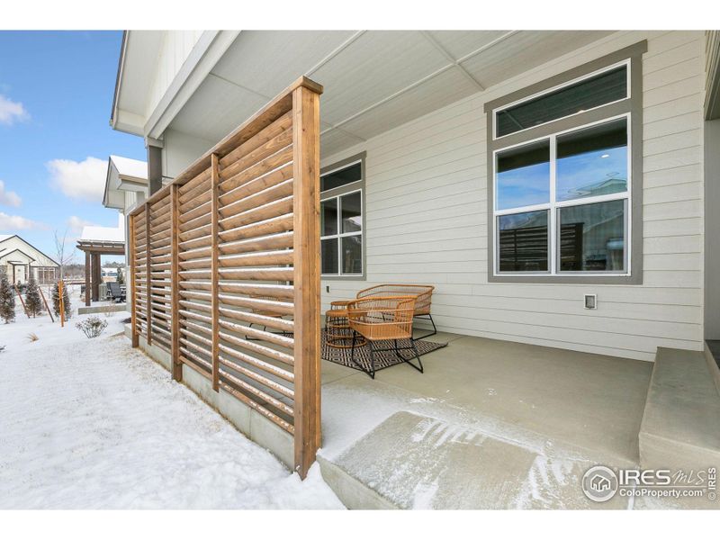 Private Covered Patio off Kitchen