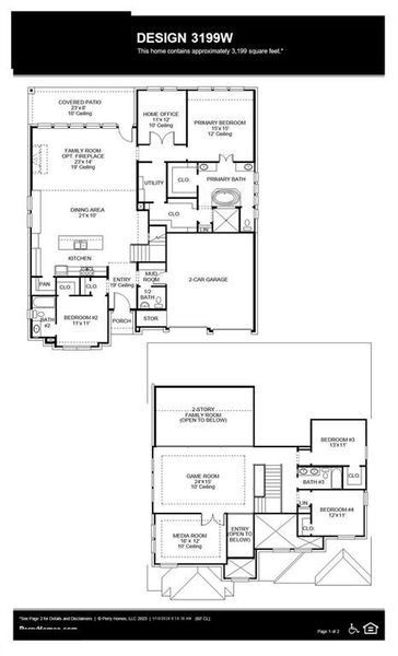 2D floor plan layout of this home in The Lakes Of Somercrest 60', Midlothian, TX (Image 4). 2D floor plan layout of this home in The Lakes Of Somercrest 60', Midlothian, TX (Image 4).