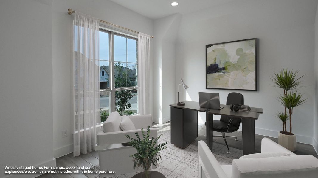 Furnished interior view inside a new home in 6 Creeks 60', Kyle (Image 8).