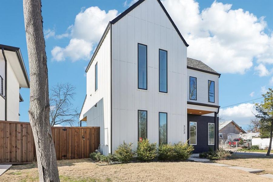 View of modern inspired farmhouse