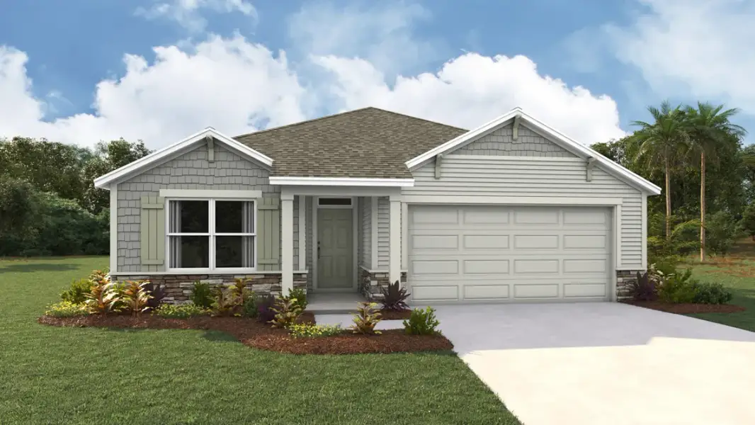 Representative exterior photo of a completed home built from the Aria by D.R. Horton in Tara Verde, Newberry, FL (Image 1). Representative exterior photo of a completed home built from the Aria by D.R. Horton in Tara Verde, Newberry, FL (Image 1).