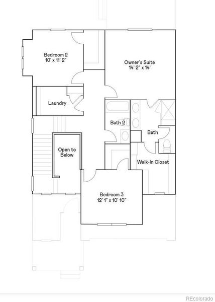 2D floor plan layout of this home in Parterre: Paired Homes, Thornton, CO (Image 3). 2D floor plan layout of this home in Parterre: Paired Homes, Thornton, CO (Image 3).