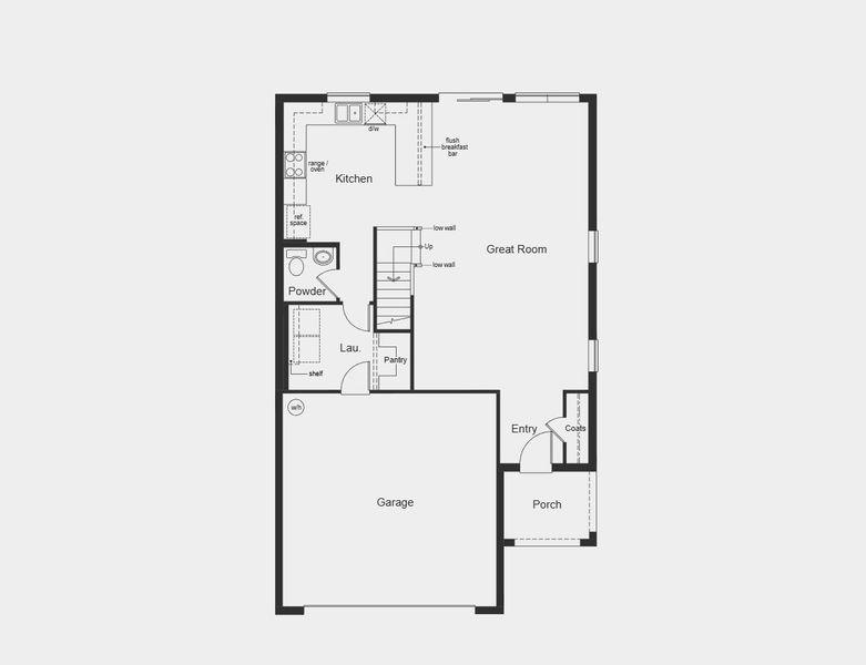 2D floor plan layout for the Plan 2107 by KB Home in Chapel Manor I, Zephyrhills, FL (Image 3).
