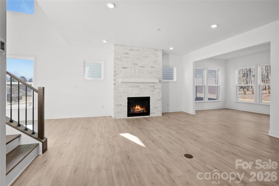 Gathering room is open to the sunroom