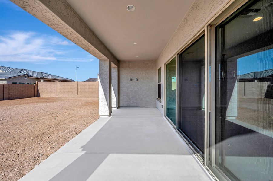 Exterior details and patio area of a home in Canyon Views – 70’ Sunrise Series, Litchfield Park (Image 4).