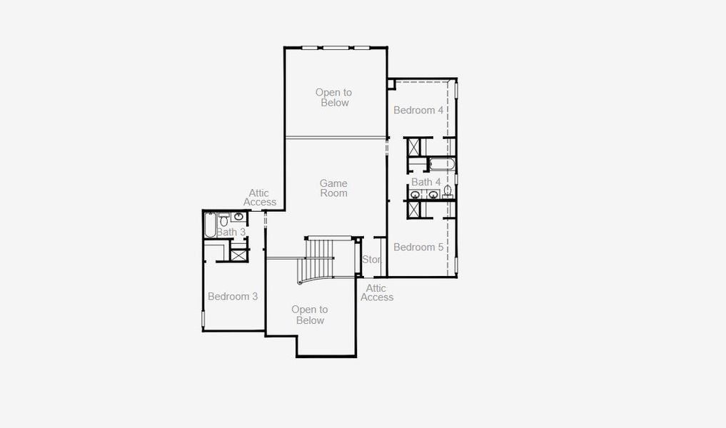 2D floor plan layout of this home in Hillside Village, Celina, TX (Image 5).
