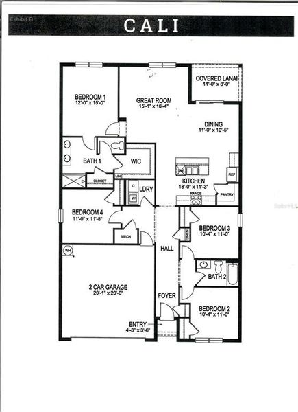 2D floor plan layout of this home in Brookside, Ruskin, FL (Image 5).