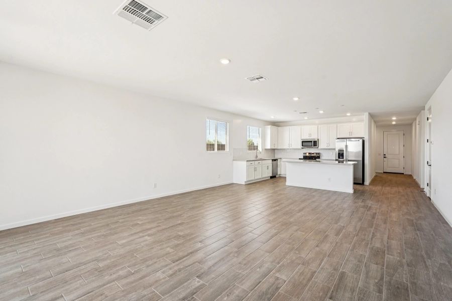 Great room and kitchen Great room and kitchen
