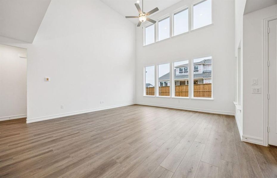 Spacious gathering room with large windows