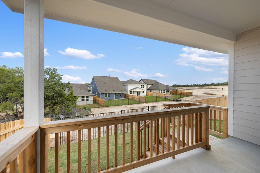 Exterior details and patio area of a home in Cannon Ranch 40s, Dripping Springs (Image 10).