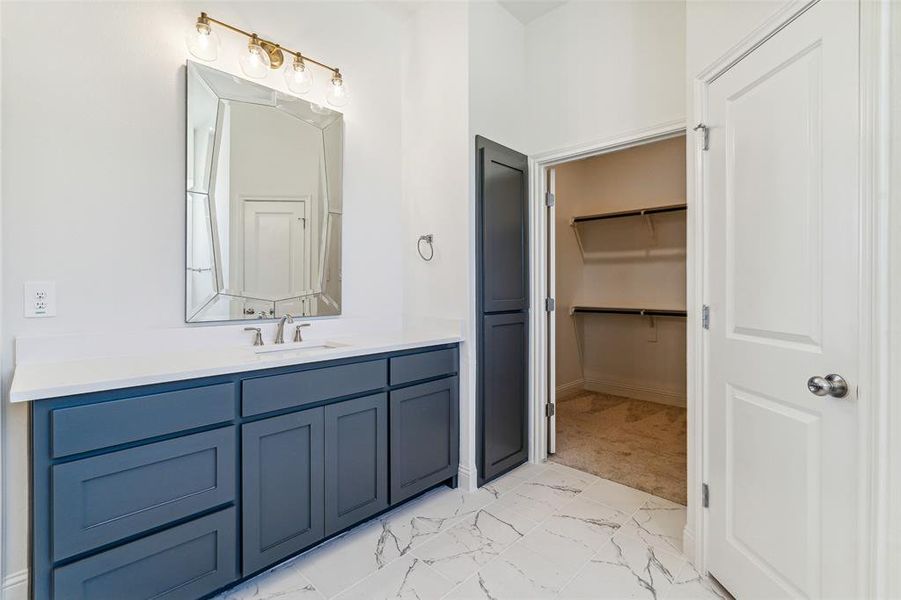 Primary Bathroom Vanity and Custom Mirror