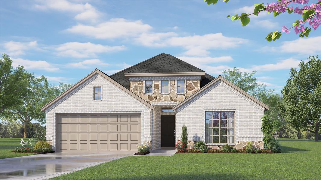 Elevation B with Stone | Concept 1790 at Pirate Village in Granbury, TX by Landsea Homes