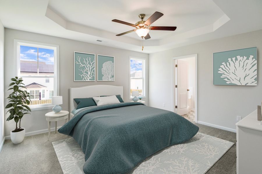 Representative furnished interior of a home built from the Naples by Stevens Fine Homes in River Tide Farms, Bolivia (Image 21).