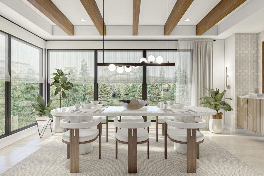 Sunroom / solarium featuring beamed ceiling