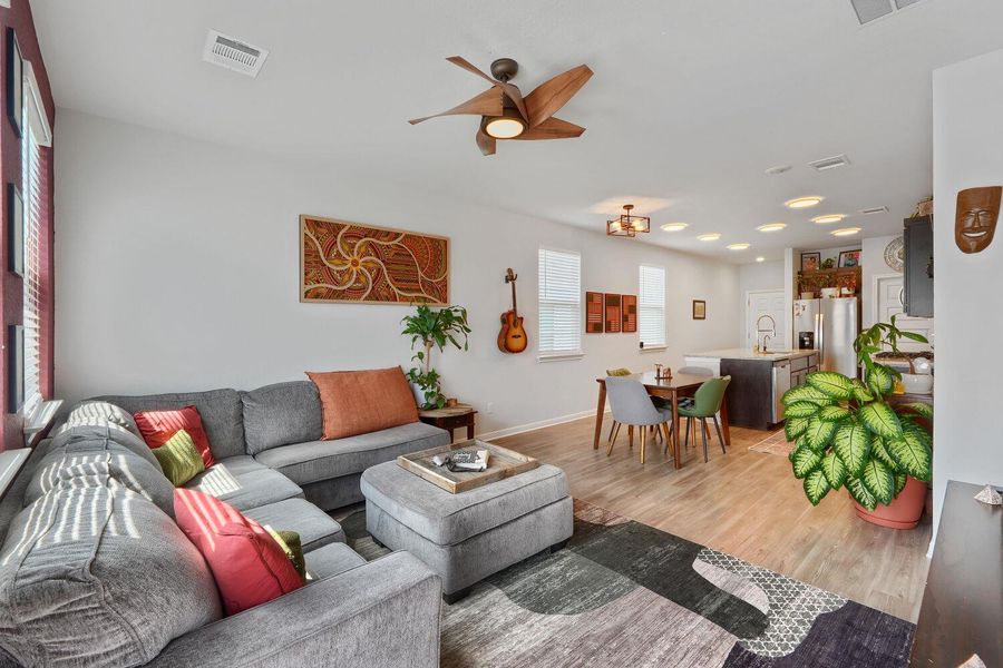 Furnished interior view inside a new home in Stallion Run, Buda (Image 8).
