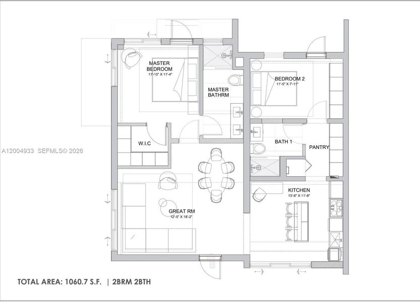 2D floor plan layout of this home in , Miami Beach, FL (Image 3).